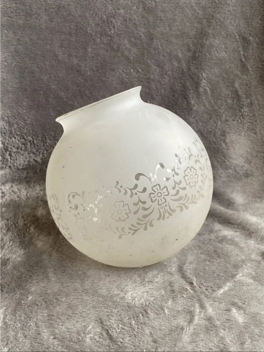Vintage Floral Pattern Frosted Glass Globe Lamp Shade